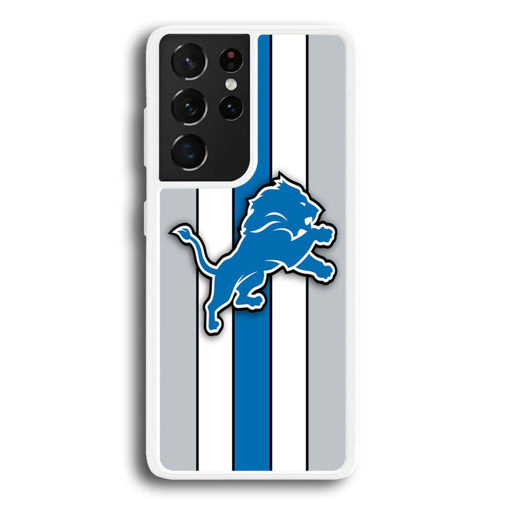 NFL Detroit Lions 001 Samsung Galaxy S21 Ultra Case-Phone Case-Rubber White (2D Case)-Altracase