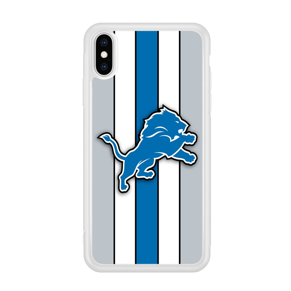 NFL Detroit Lions 001 iPhone Xs Case-Phone Case-Rubber White (2D Case)-Altracase