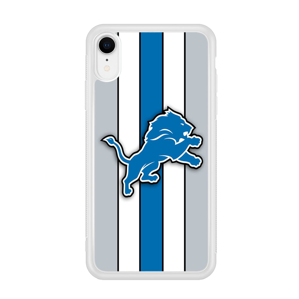 NFL Detroit Lions 001 iPhone XR Case-Phone Case-Rubber White (2D Case)-Altracase