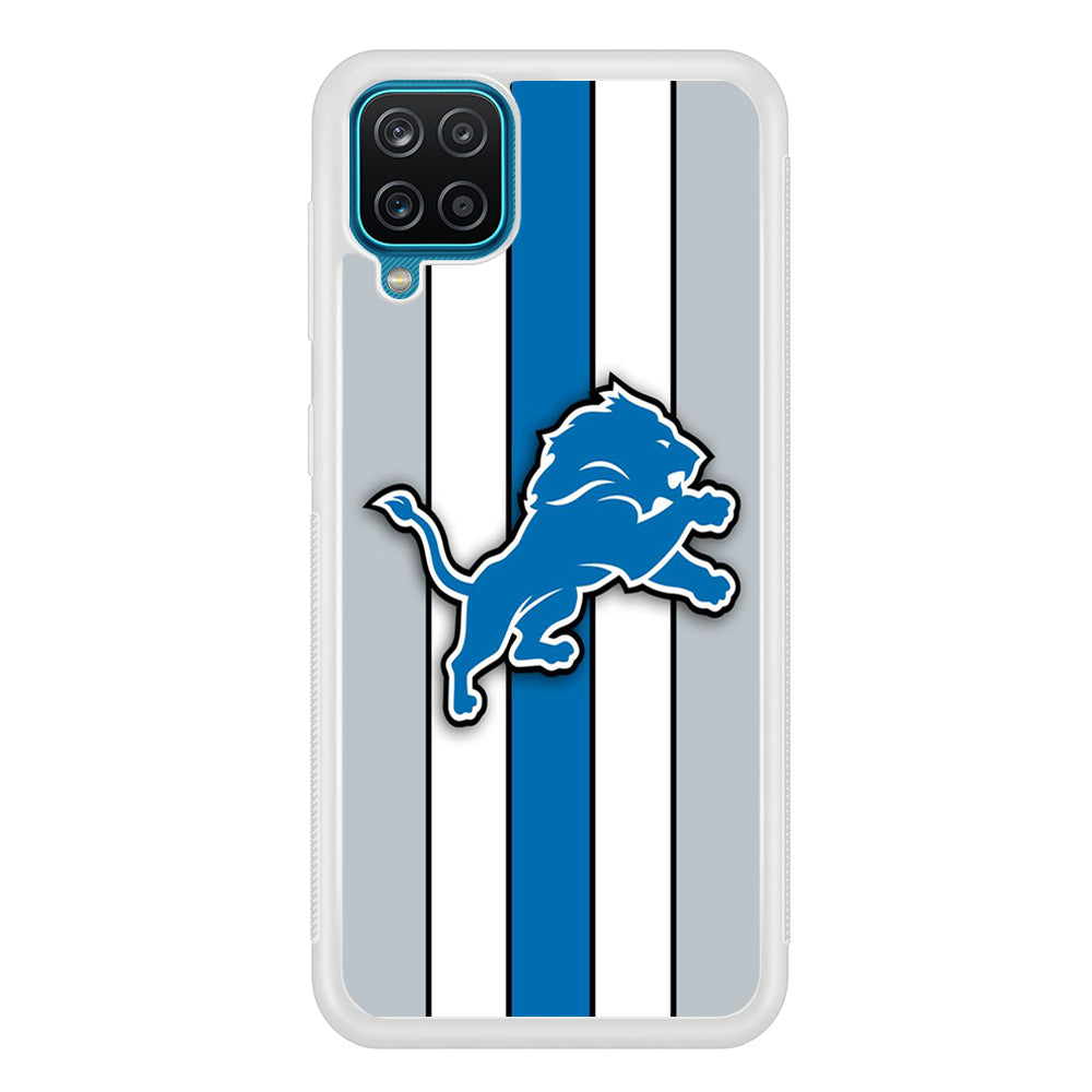 NFL Detroit Lions 001 Samsung Galaxy A12 Case-Phone Case-Rubber White (2D Case)-Altracase