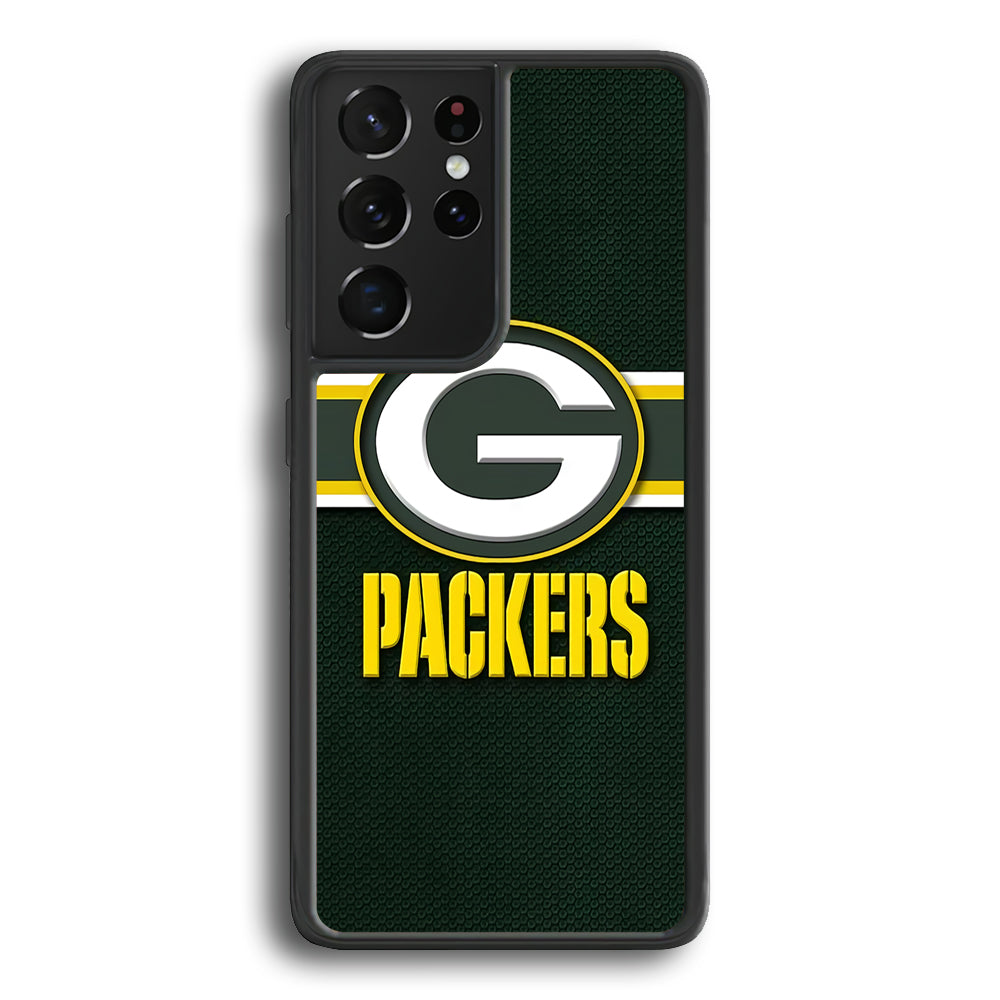 NFL Green Bay Packers 001 Samsung Galaxy S21 Ultra Case-Phone Case-Rubber Black (2D Case)-Altracase