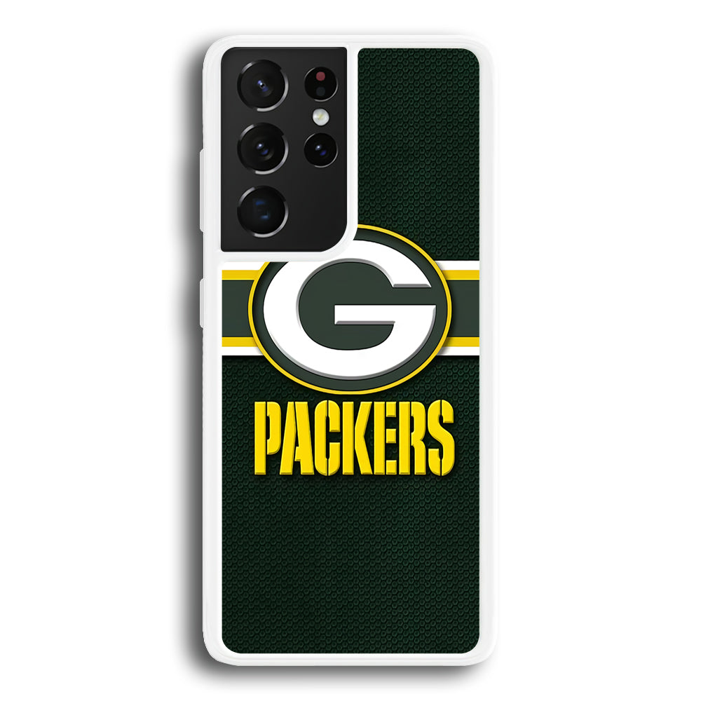 NFL Green Bay Packers 001 Samsung Galaxy S21 Ultra Case-Phone Case-Rubber White (2D Case)-Altracase