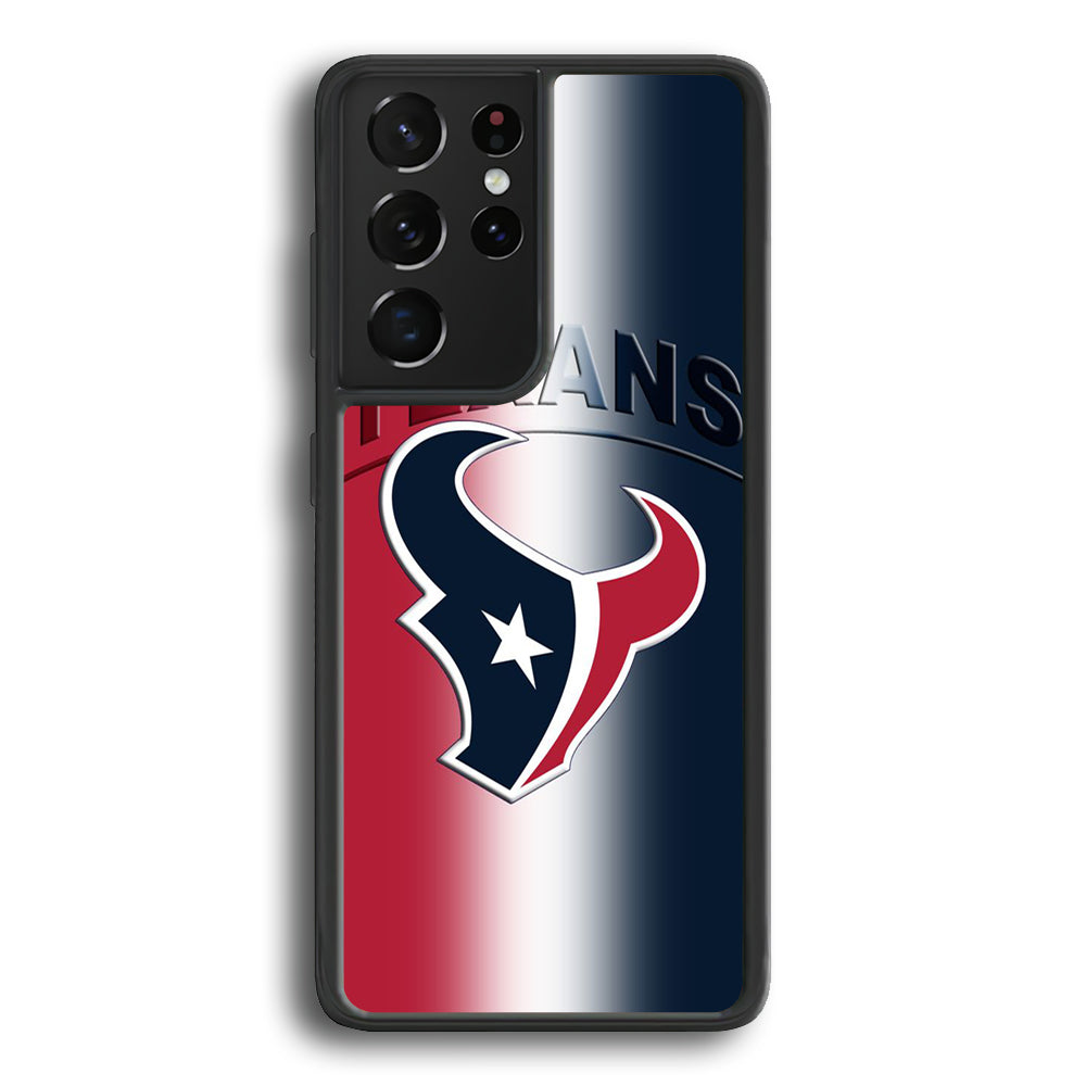 NFL Houston Texans 001 Samsung Galaxy S22 Ultra Case-Phone Case-Rubber Black (2D Case)-Altracase