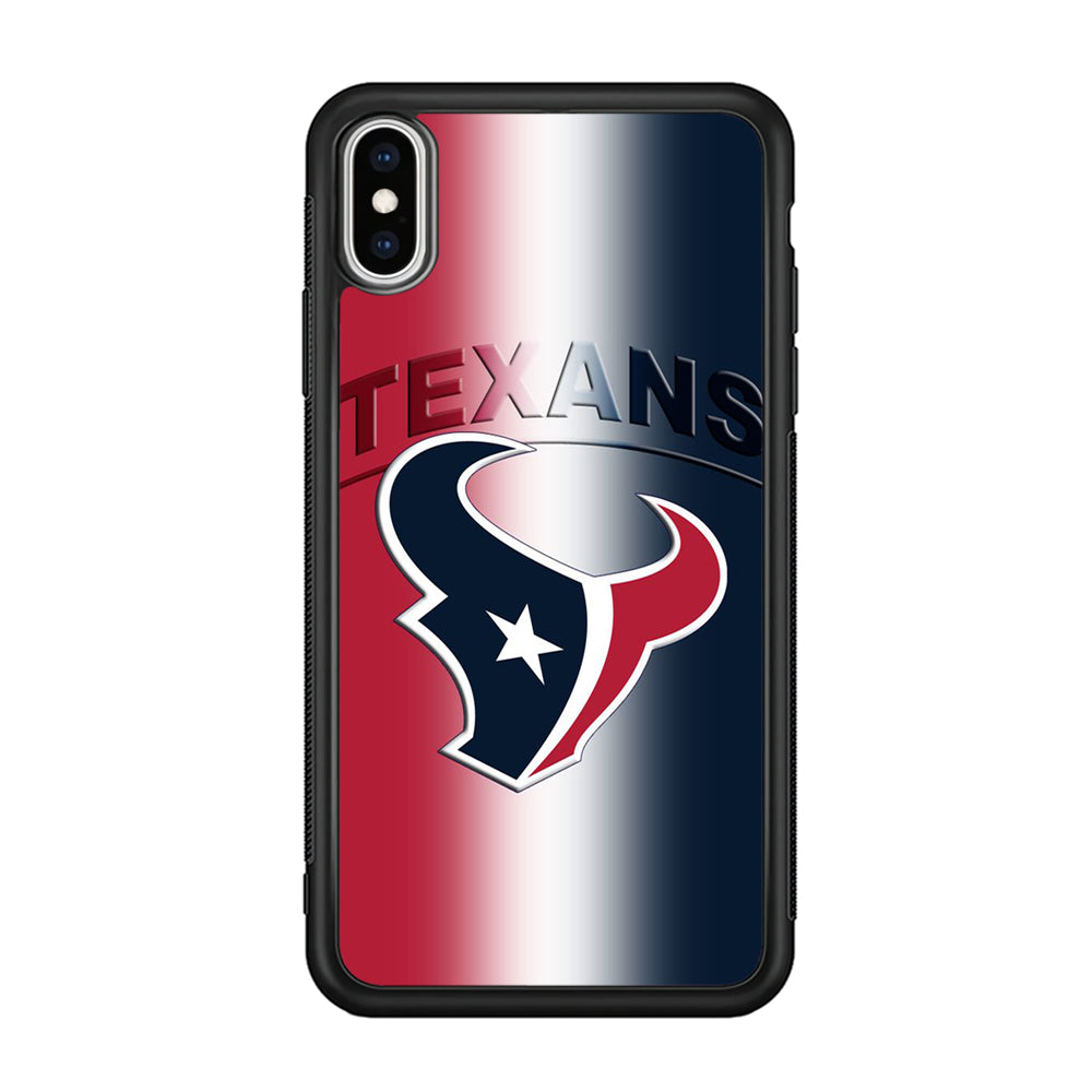 NFL Houston Texans 001 iPhone Xs Case-Phone Case-Rubber Black (2D Case)-Altracase