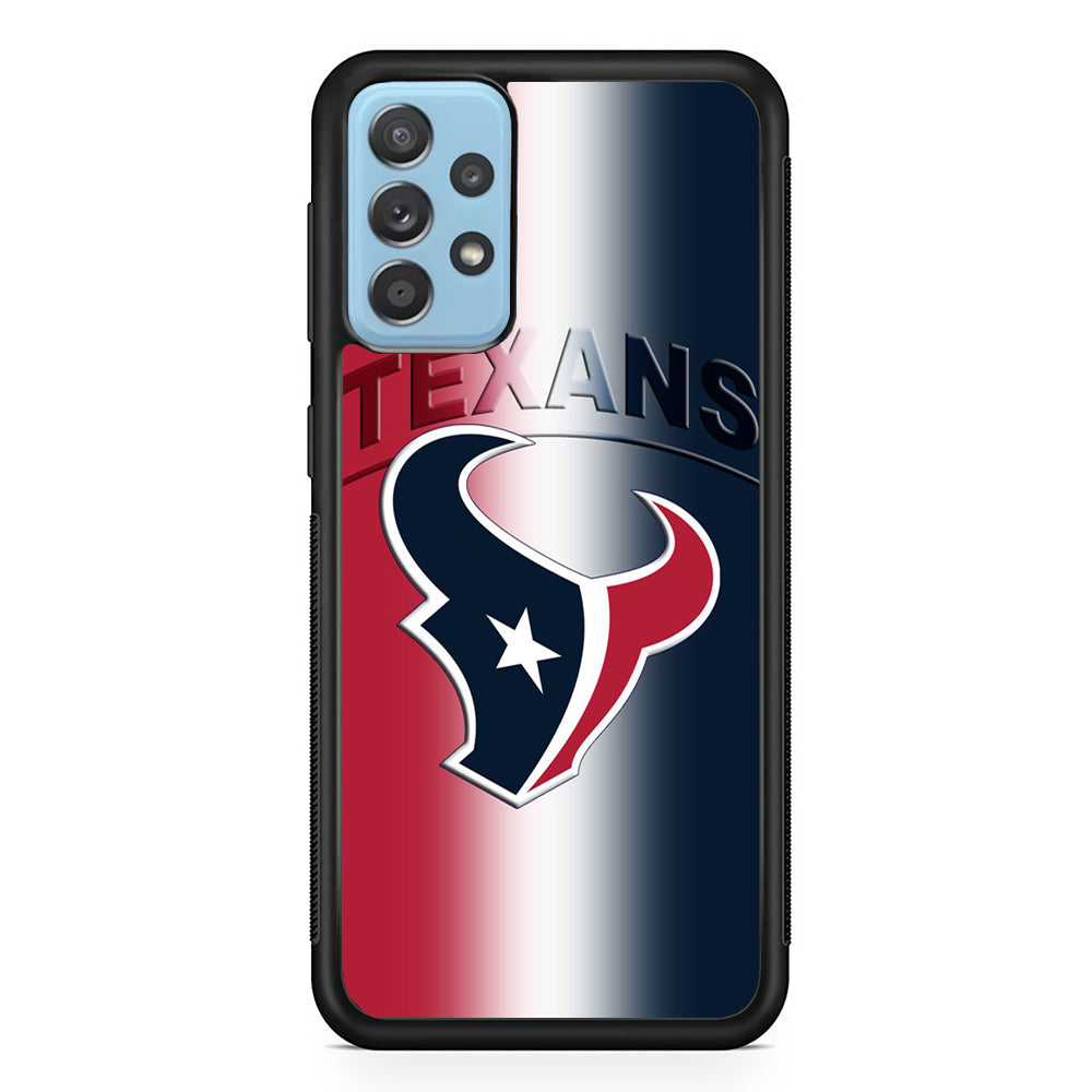 NFL Houston Texans 001 Samsung Galaxy A72 Case-Phone Case-Rubber Black (2D Case)-Altracase