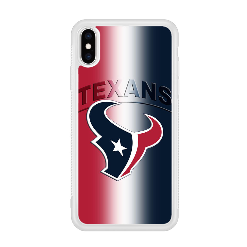 NFL Houston Texans 001 iPhone Xs Case-Phone Case-Rubber White (2D Case)-Altracase