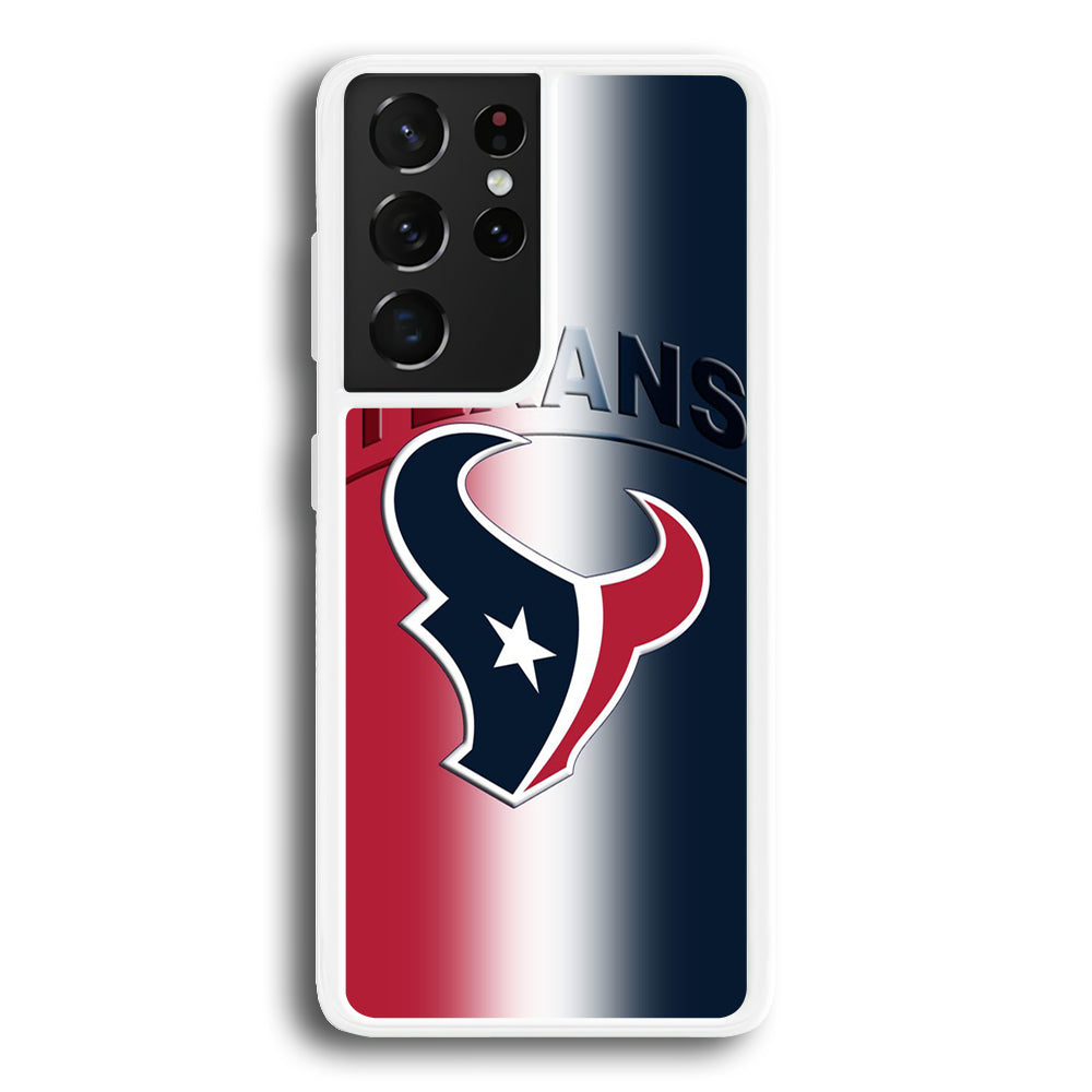 NFL Houston Texans 001 Samsung Galaxy S22 Ultra Case-Phone Case-Rubber White (2D Case)-Altracase