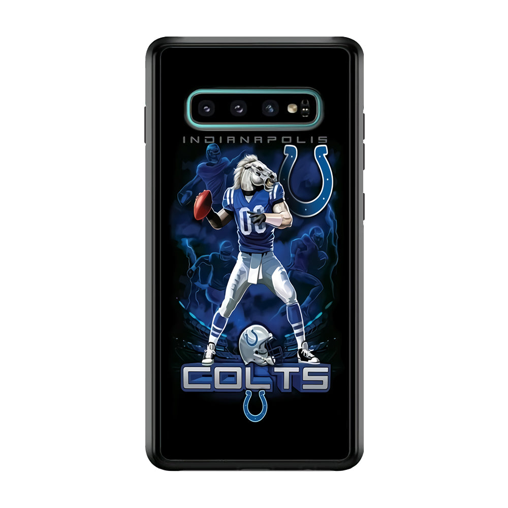 NFL Indianapolis Colts 001 Samsung Galaxy S10 Case-Phone Case-Rubber Black (2D Case)-Altracase