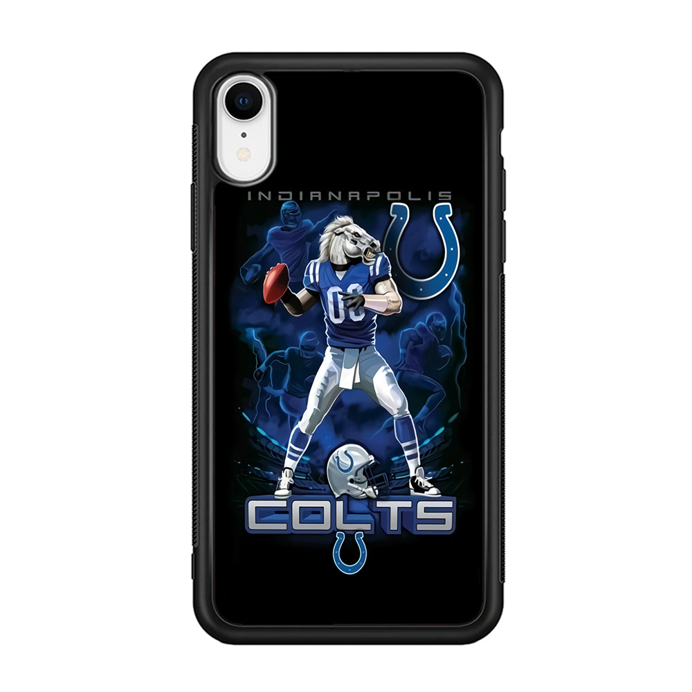 NFL Indianapolis Colts 001 iPhone XR Case-Phone Case-Rubber Black (2D Case)-Altracase