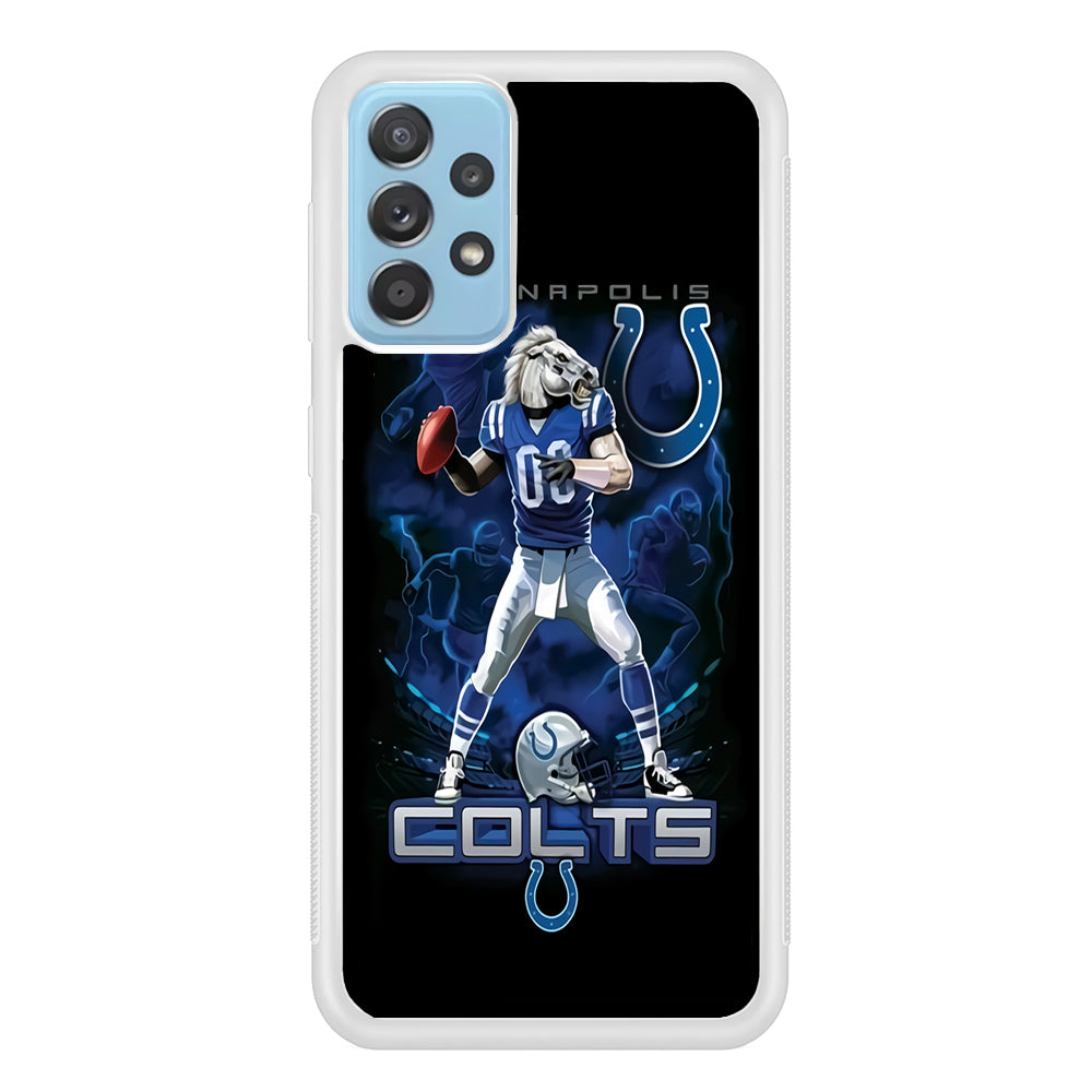NFL Indianapolis Colts 001 Samsung Galaxy A72 Case-Phone Case-Rubber White (2D Case)-Altracase