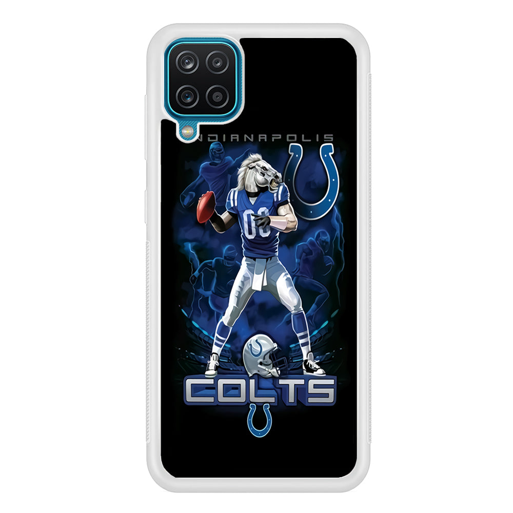 NFL Indianapolis Colts 001 Samsung Galaxy A12 Case-Phone Case-Rubber White (2D Case)-Altracase