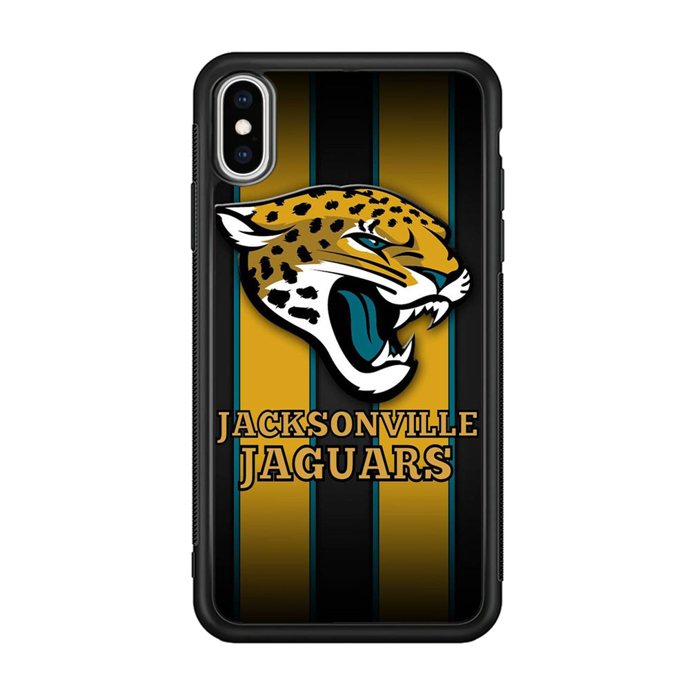 NFL Jacksonville Jaguars 001 iPhone Xs Case-Phone Case-Rubber Black (2D Case)-Altracase