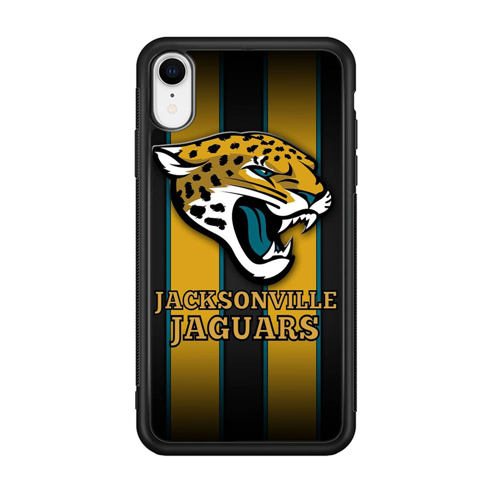 NFL Jacksonville Jaguars 001 iPhone XR Case-Phone Case-Rubber Black (2D Case)-Altracase
