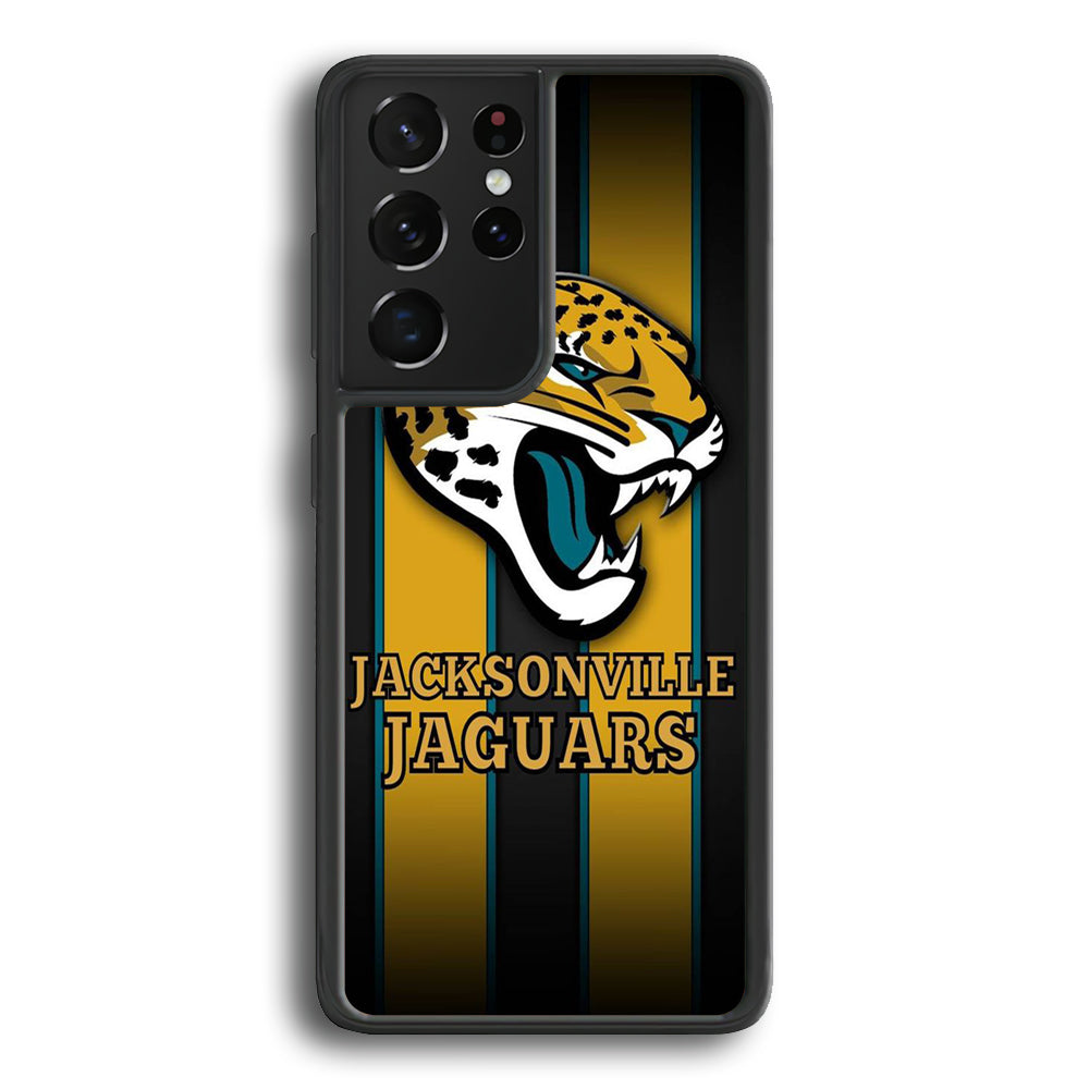 NFL Jacksonville Jaguars 001 Samsung Galaxy S22 Ultra Case-Phone Case-Rubber Black (2D Case)-Altracase