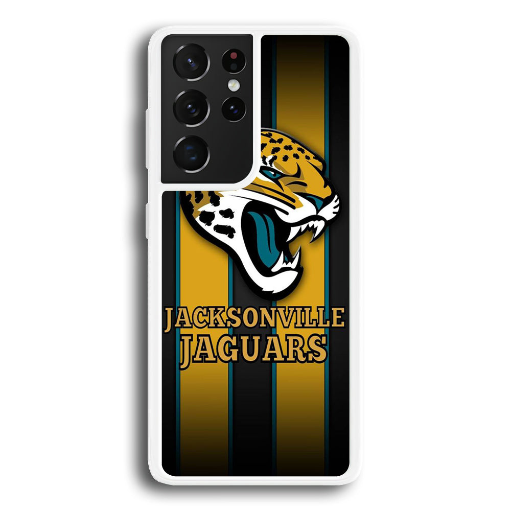 NFL Jacksonville Jaguars 001 Samsung Galaxy S22 Ultra Case-Phone Case-Rubber White (2D Case)-Altracase