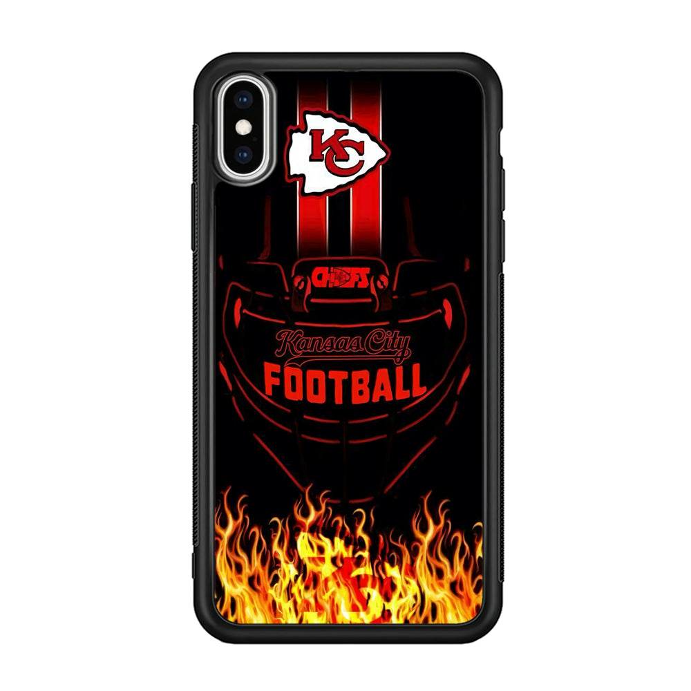 NFL Kansas City Chiefs 001 iPhone Xs Case-Phone Case-Rubber Black (2D Case)-Altracase