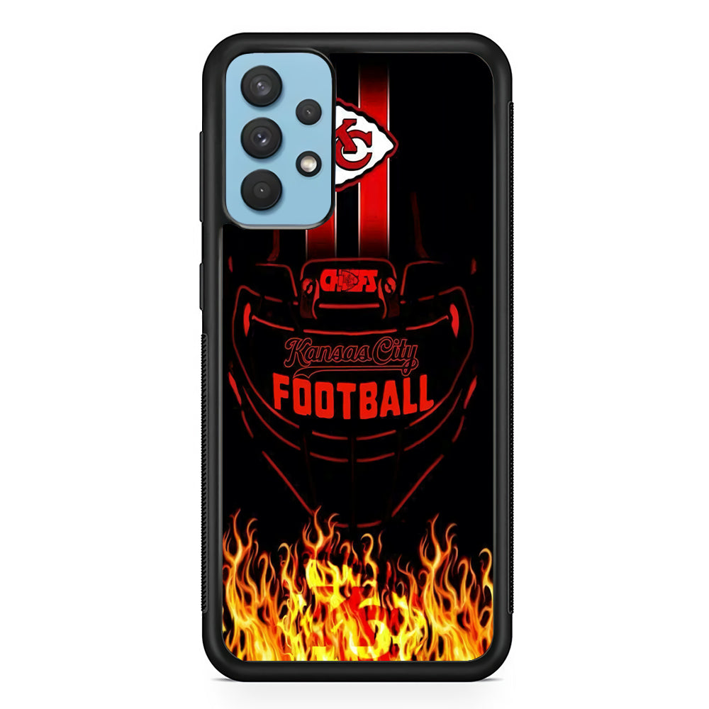 NFL Kansas City Chiefs 001 Samsung Galaxy A32 Case-Phone Case-Rubber Black (2D Case)-Altracase