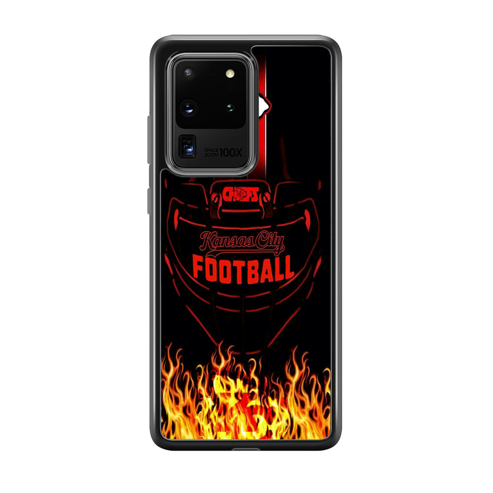 NFL Kansas City Chiefs 001 Samsung Galaxy S20 Ultra Case-Phone Case-Rubber Black (2D Case)-Altracase