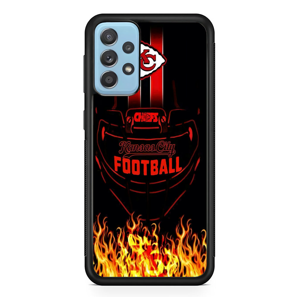 NFL Kansas City Chiefs 001 Samsung Galaxy A72 Case-Phone Case-Rubber Black (2D Case)-Altracase