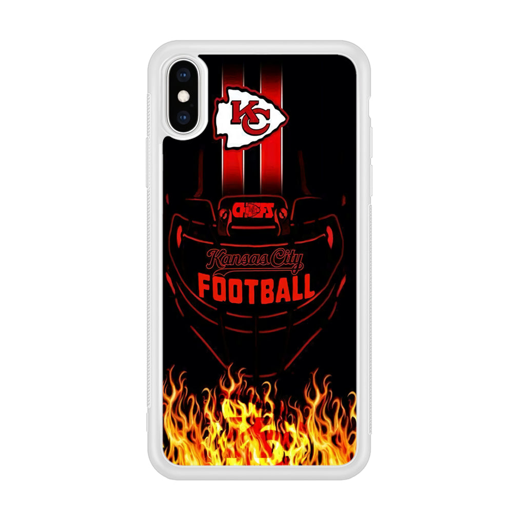 NFL Kansas City Chiefs 001 iPhone Xs Case-Phone Case-Rubber White (2D Case)-Altracase