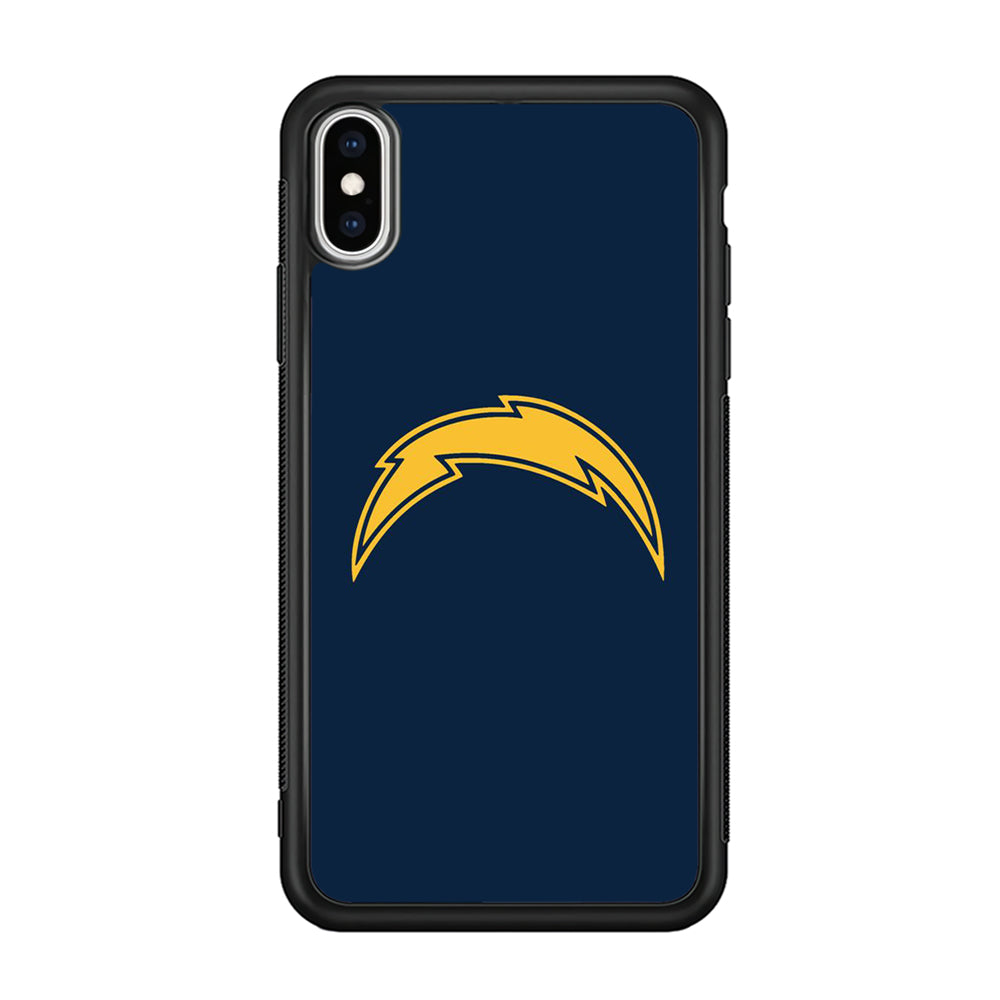 NFL Los Angeles Chargers 001 iPhone Xs Case-Phone Case-Rubber Black (2D Case)-Altracase