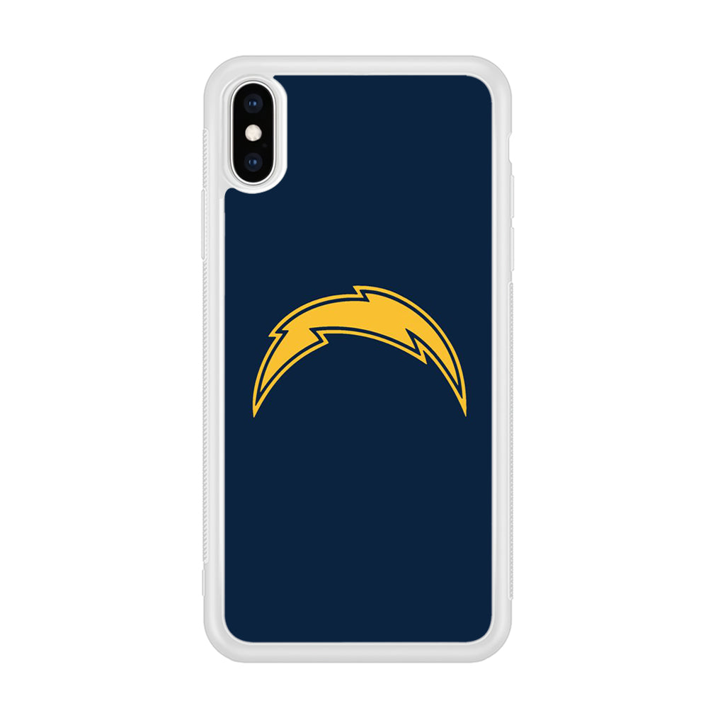 NFL Los Angeles Chargers 001 iPhone Xs Case-Phone Case-Rubber White (2D Case)-Altracase