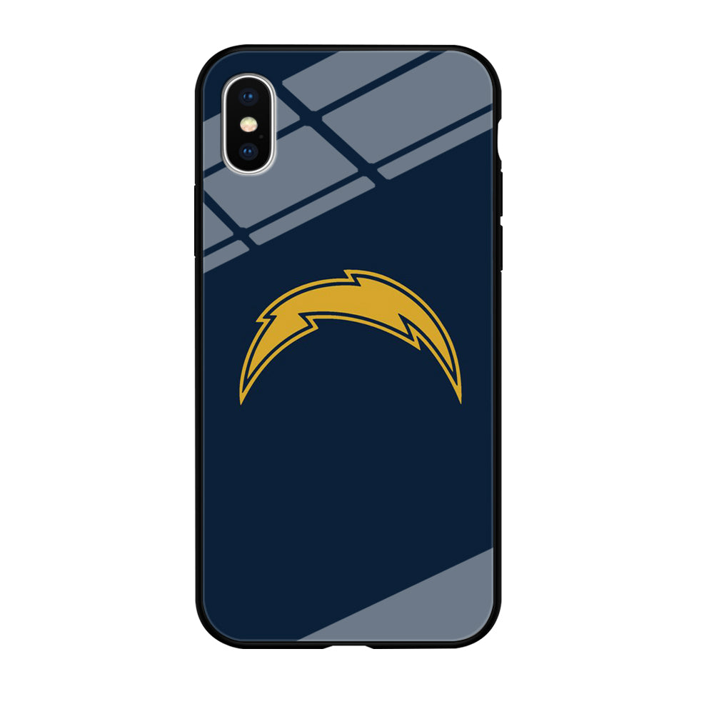 NFL Los Angeles Chargers 001 iPhone Xs Case-Phone Case-Tempered Glass Case-Altracase