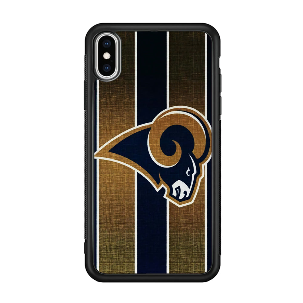 NFL Los Angeles Rams 001 iPhone Xs Case-Phone Case-Rubber Black (2D Case)-Altracase