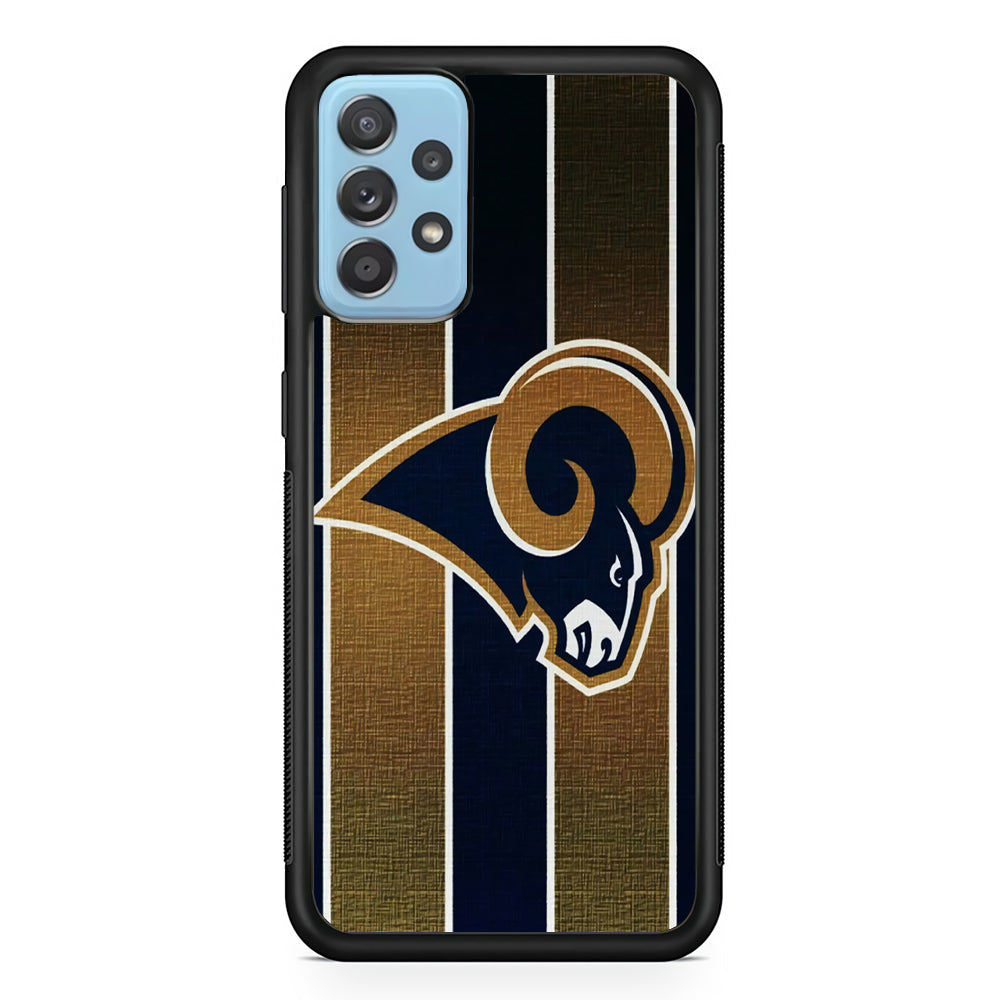 NFL Los Angeles Rams 001 Samsung Galaxy A72 Case-Phone Case-Rubber Black (2D Case)-Altracase