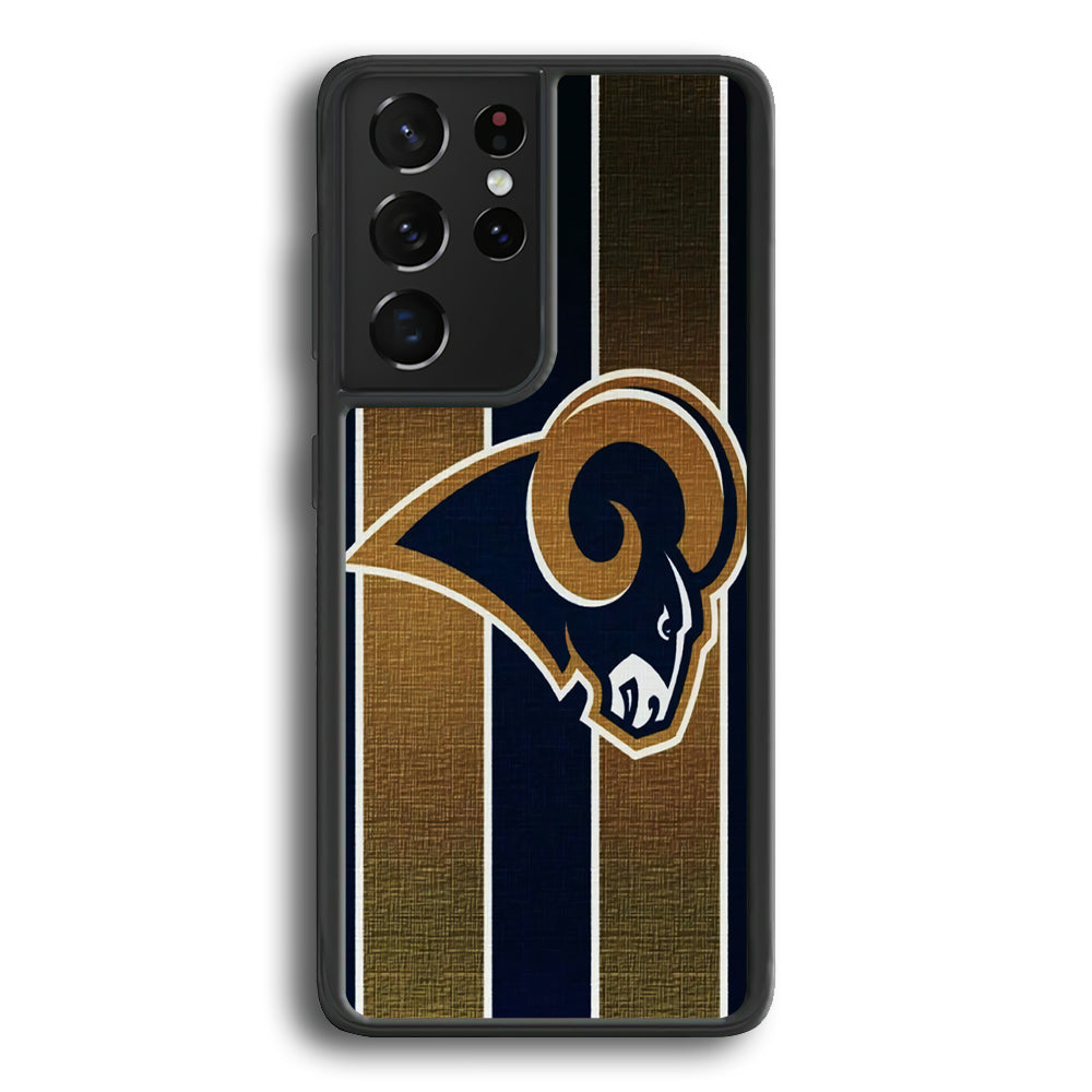 NFL Los Angeles Rams 001 Samsung Galaxy S21 Ultra Case-Phone Case-Rubber Black (2D Case)-Altracase