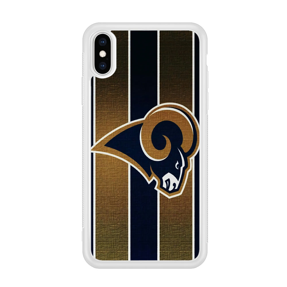 NFL Los Angeles Rams 001 iPhone Xs Case-Phone Case-Rubber White (2D Case)-Altracase