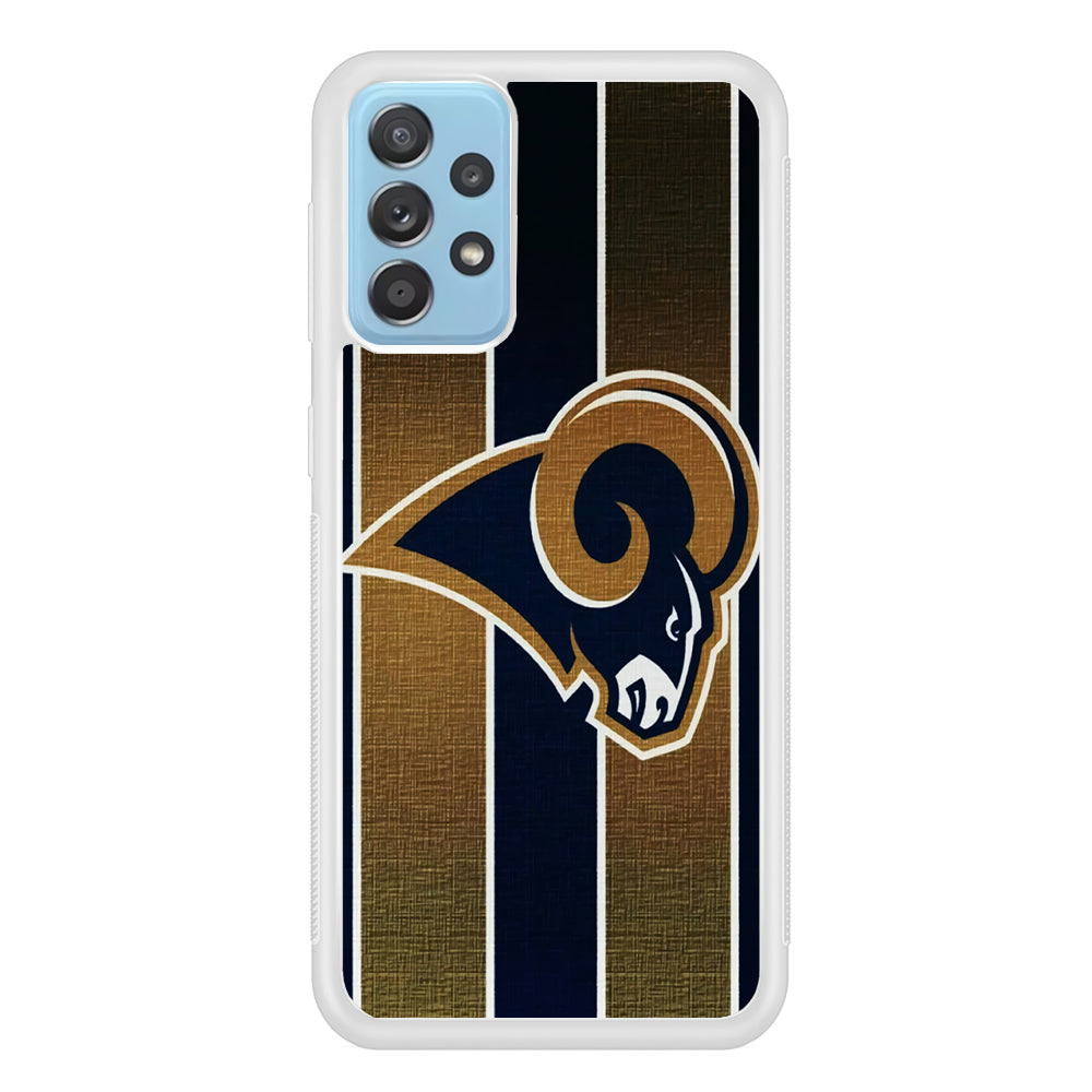 NFL Los Angeles Rams 001 Samsung Galaxy A72 Case-Phone Case-Rubber White (2D Case)-Altracase