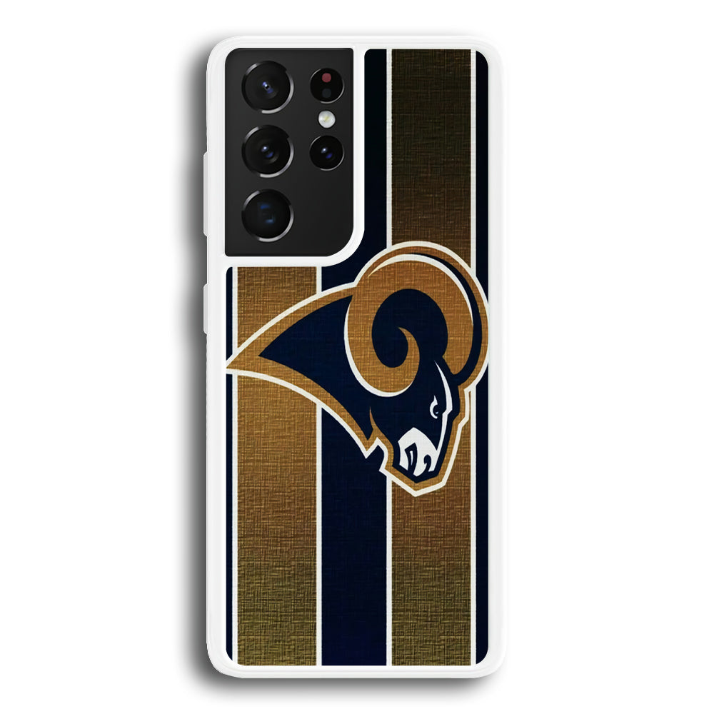 NFL Los Angeles Rams 001 Samsung Galaxy S21 Ultra Case-Phone Case-Rubber White (2D Case)-Altracase