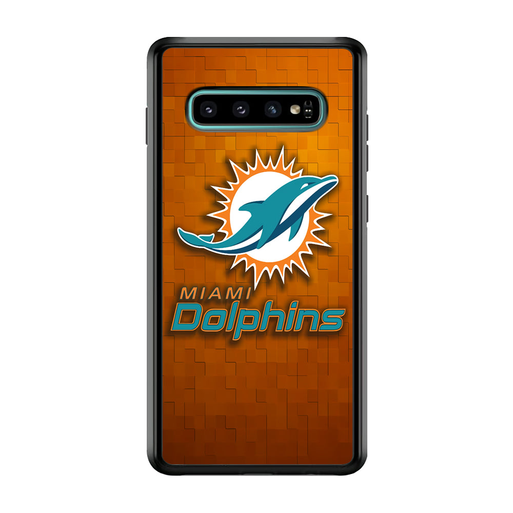 NFL Miami Dolphins 001 Samsung Galaxy S10 Case-Phone Case-Rubber Black (2D Case)-Altracase
