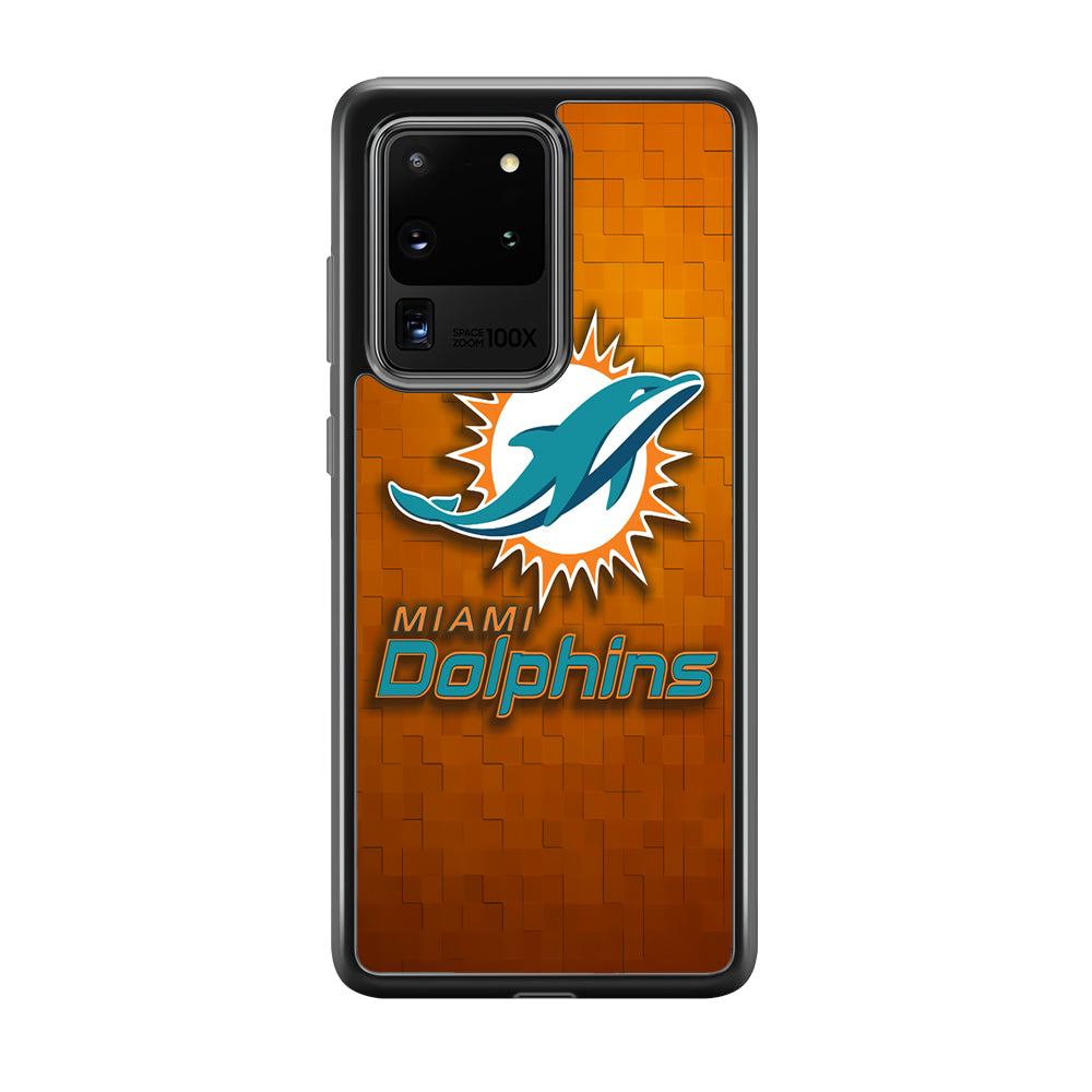 NFL Miami Dolphins 001 Samsung Galaxy S20 Ultra Case-Phone Case-Rubber Black (2D Case)-Altracase