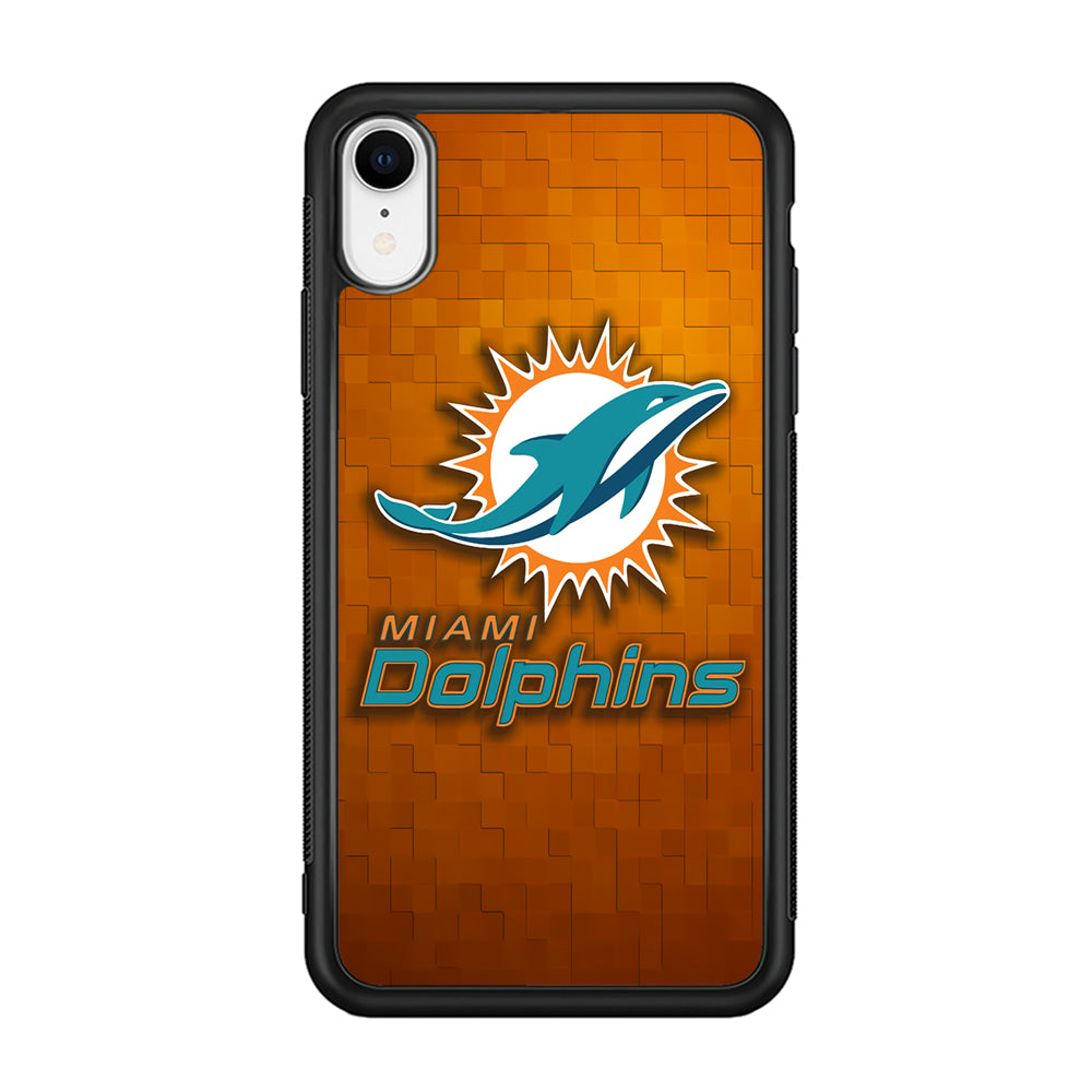 NFL Miami Dolphins 001 iPhone XR Case-Phone Case-Rubber Black (2D Case)-Altracase