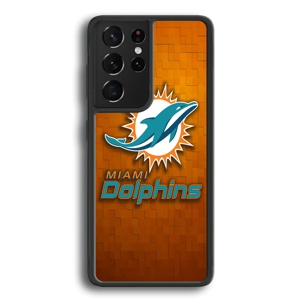 NFL Miami Dolphins 001 Samsung Galaxy S24 Ultra Case-Phone Case-Rubber Black (2D Case)-Altracase