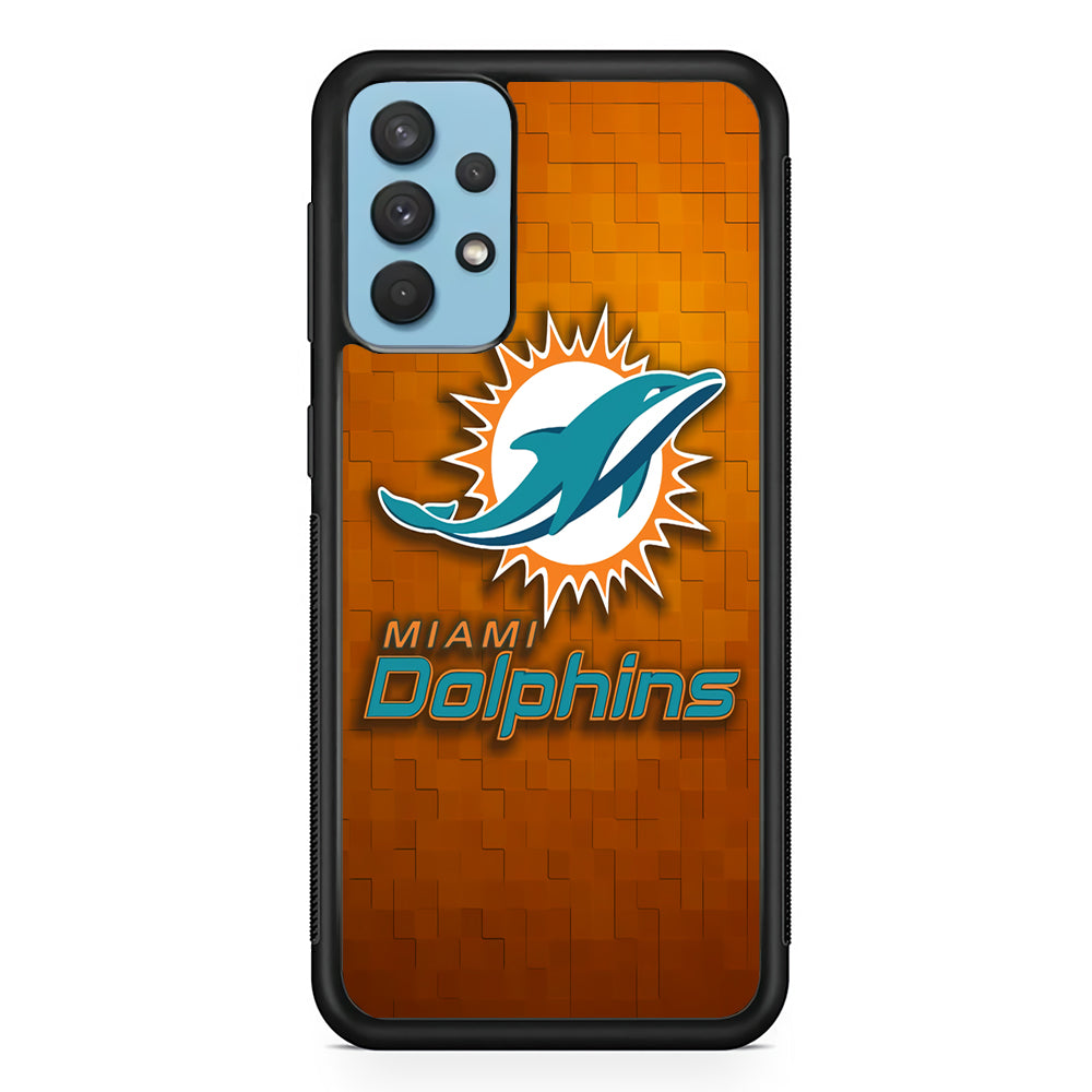 NFL Miami Dolphins 001 Samsung Galaxy A32 Case-Phone Case-Rubber Black (2D Case)-Altracase