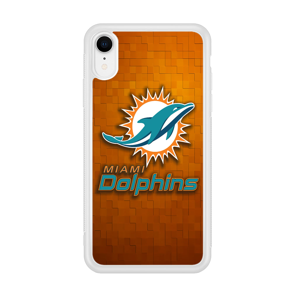 NFL Miami Dolphins 001 iPhone XR Case-Phone Case-Rubber White (2D Case)-Altracase