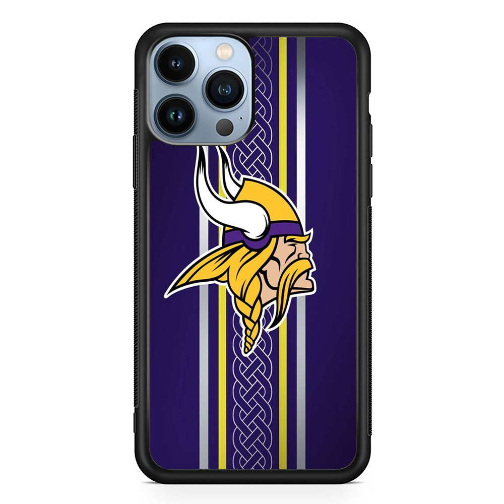 NFL Minnesota Vikings 001 iPhone 15 Pro Max Case-Phone Case-Rubber Black (2D Case)-Altracase