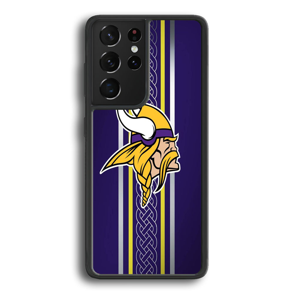 NFL Minnesota Vikings 001 Samsung Galaxy S21 Ultra Case-Phone Case-Rubber Black (2D Case)-Altracase