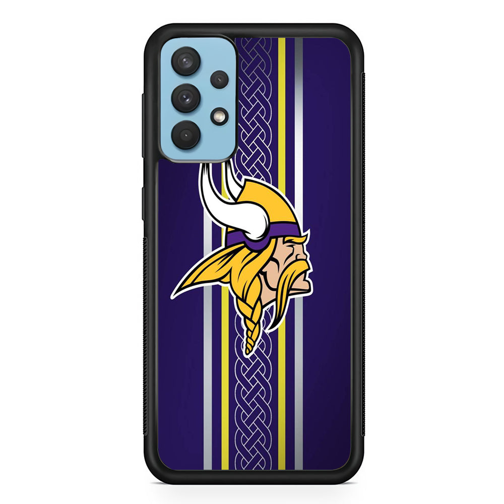 NFL Minnesota Vikings 001 Samsung Galaxy A32 Case-Phone Case-Rubber Black (2D Case)-Altracase