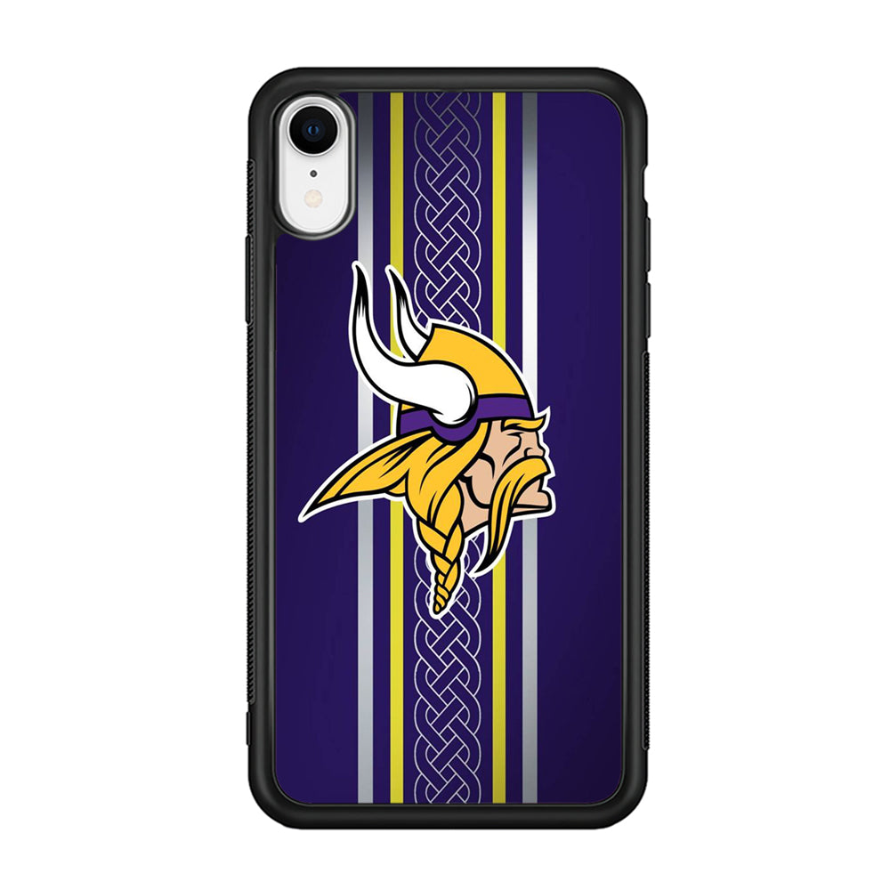 NFL Minnesota Vikings 001 iPhone XR Case-Phone Case-Rubber Black (2D Case)-Altracase