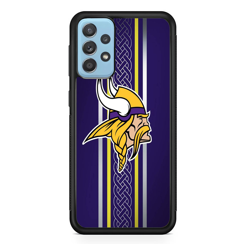 NFL Minnesota Vikings 001 Samsung Galaxy A72 Case-Phone Case-Rubber Black (2D Case)-Altracase