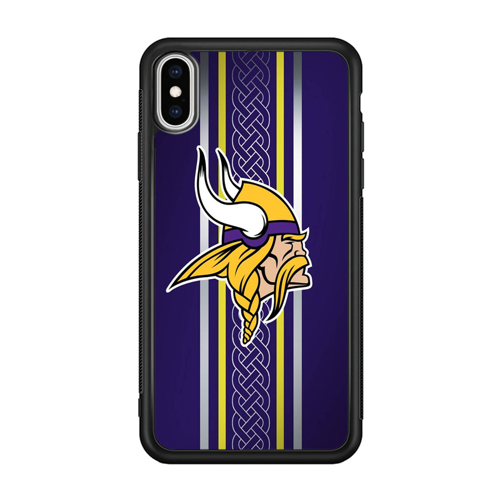 NFL Minnesota Vikings 001 iPhone Xs Case-Phone Case-Rubber Black (2D Case)-Altracase