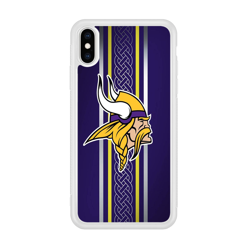 NFL Minnesota Vikings 001 iPhone Xs Case-Phone Case-Rubber White (2D Case)-Altracase