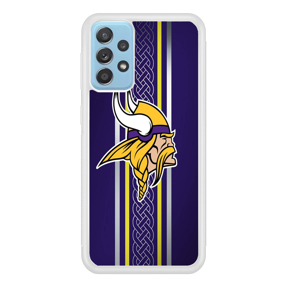 NFL Minnesota Vikings 001 Samsung Galaxy A72 Case-Phone Case-Rubber White (2D Case)-Altracase