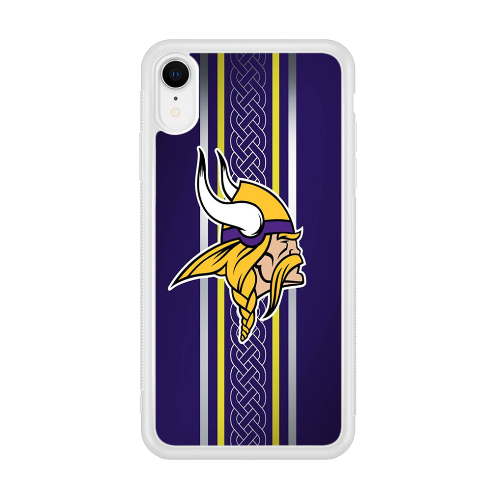 NFL Minnesota Vikings 001 iPhone XR Case-Phone Case-Rubber White (2D Case)-Altracase