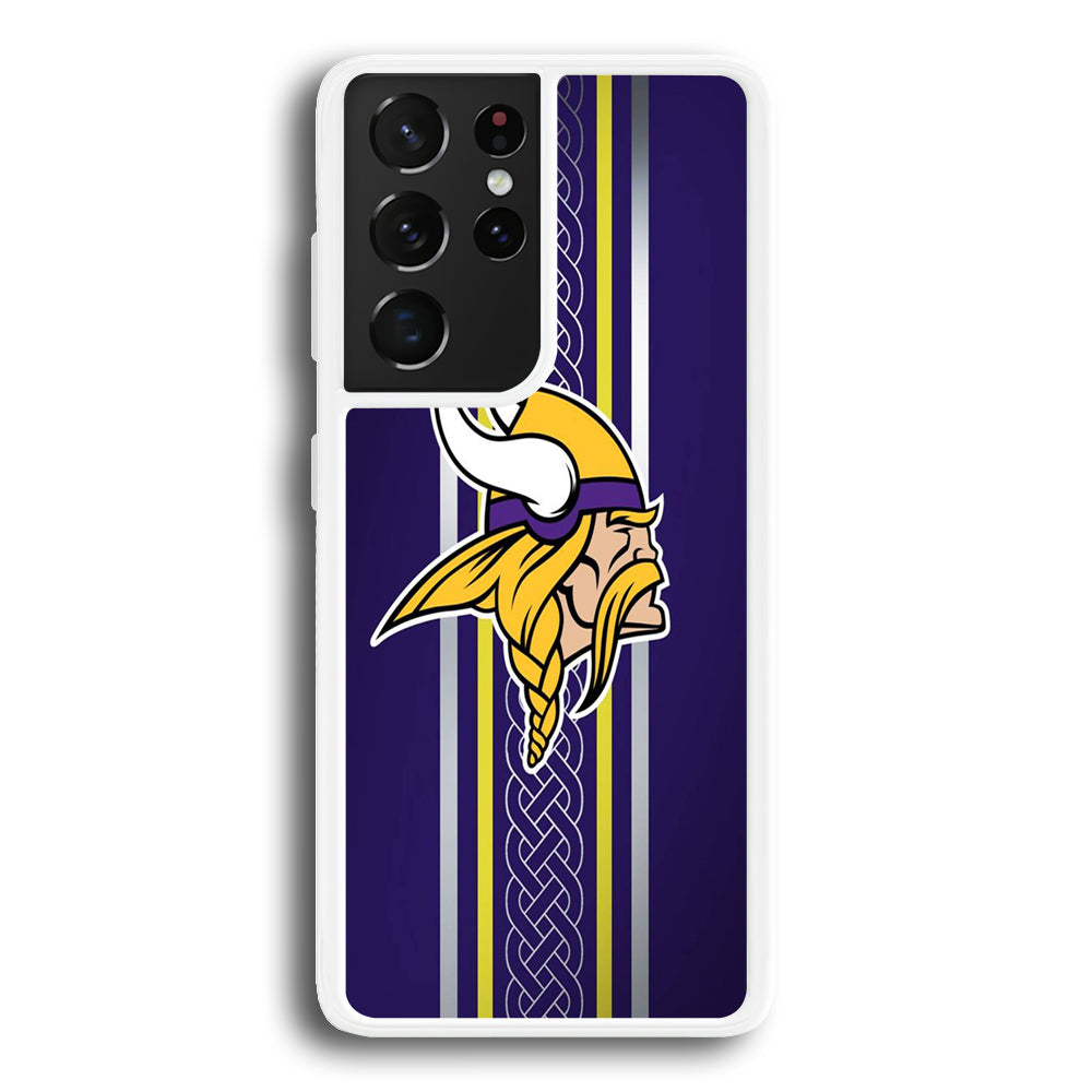 NFL Minnesota Vikings 001 Samsung Galaxy S21 Ultra Case-Phone Case-Rubber White (2D Case)-Altracase