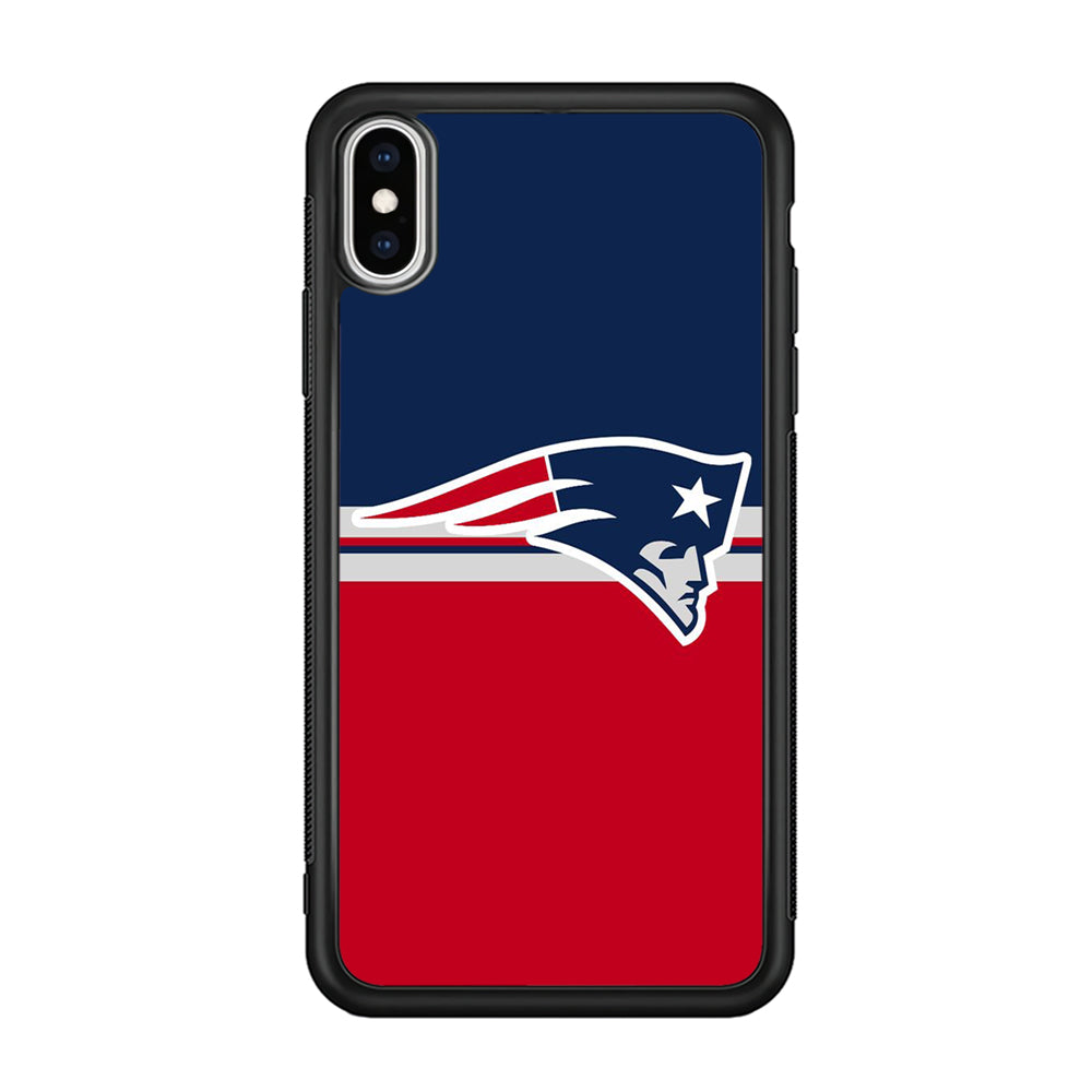 NFL New England Patriots 001 iPhone Xs Case-Phone Case-Rubber Black (2D Case)-Altracase